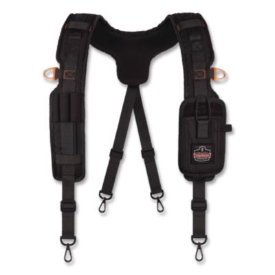 ergodyne® Arsenal 5566 Tool Belt Suspenders - Tool Tethering Attachment Points, 3" Wide x 40" Long, X-Small to Large, Polyester, Black