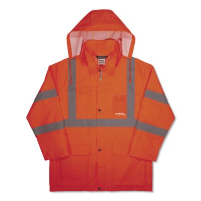 ergodyne® GloWear 8376K Lightweight HV Rain Suit, 3X-Large, Orange