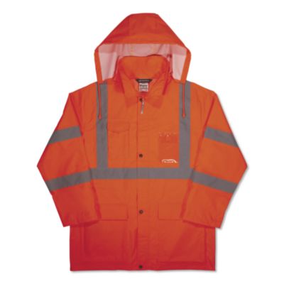 ergodyne® GloWear 8376K Lightweight HV Rain Suit, 4X-Large, Orange