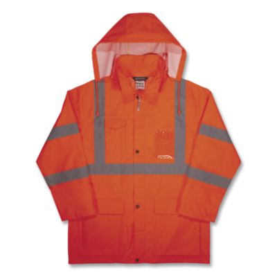 ergodyne® GloWear 8376K Lightweight HV Rain Suit, 5X-Large, Orange