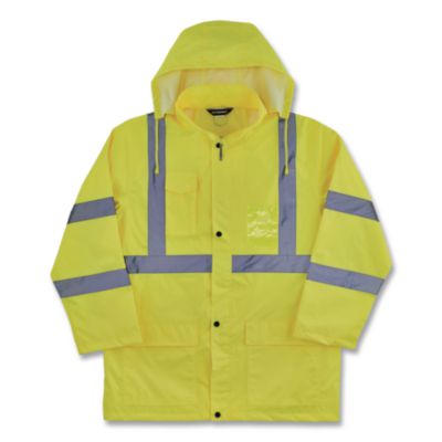 ergodyne® GloWear 8376K Lightweight HV Rain Suit, 4X-Large, Lime