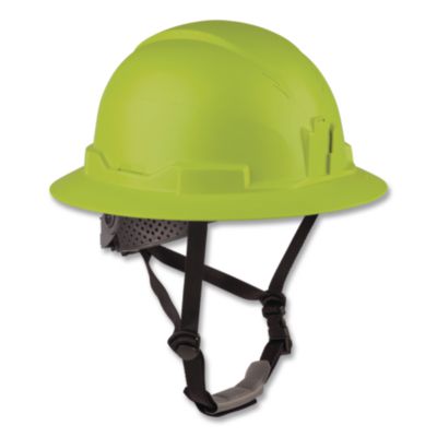 ergodyne® Skullerz 8963-MIPS Full Brim Safety Helmet with MIPS Protection Type 2, Class E, 6-Point Ratchet Suspension, (6.5 to 8), Lime