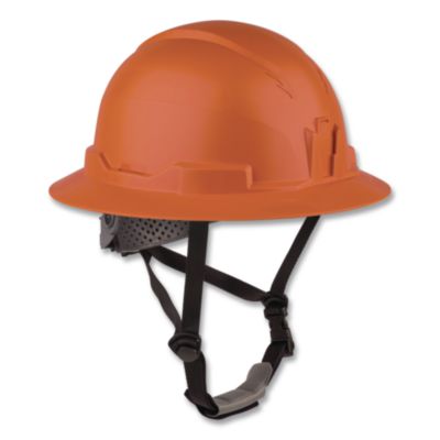 ergodyne® Skullerz 8963-MIPS Full Brim Safety Helmet with MIPS Protection Type 2, Class E, 6-Point Ratchet Suspension, (6.5-8), Orange