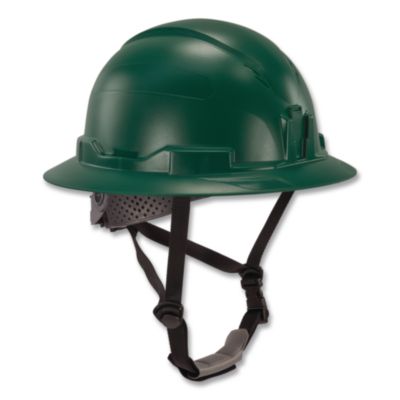 ergodyne® Skullerz 8963-MIPS Full Brim Safety Helmet with MIPS Protection Type 2, Class E, 6-Point Ratchet Suspension, (6.5-8), Green
