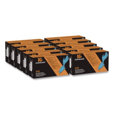 G10 Blue Nitrile Gloves Powder-Free Medium 6 mil Thick 9.5" Long Blue 100/Box 10 Boxes/Carton 57372
