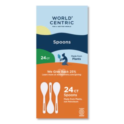 TPLA Cutlery Medium Heavyweight Spoon Plastic Light Beige 24/Pack SPPSR