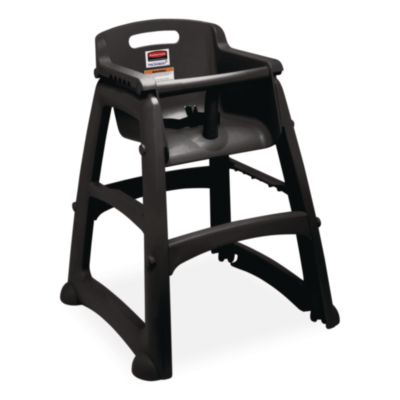 Rubbermaid® Sturdy Chair High Chair without Wheels, Supports Up to 33 lbs, 30.76 Seat Height, Black