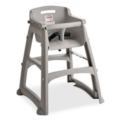 Rubbermaid® Sturdy Chair High Chair without Wheels, Supports Up to 33 lbs, 30.76" Seat Height, Platinum