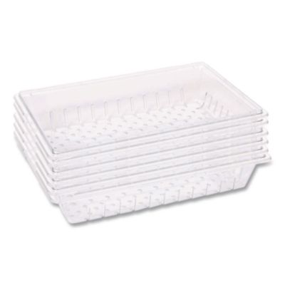 Rubbermaid® Food/Tote Box Colander, 18 x 26 x 6, Clear, 6/Carton