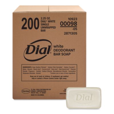 Dial® Antibacterial Deodorant Bar Soap, Clean Fresh Scent, 2.5 oz, 200/Carton
