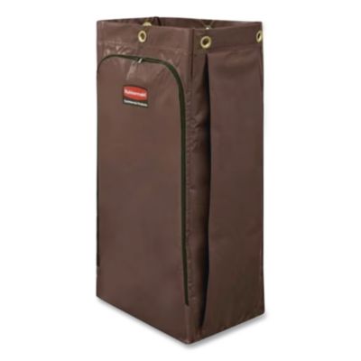 Zippered+Vinyl+Cleaning+Cart+Bag+for+Rubbermaid+Commercial+6189+6190+6191+6192+9T19+25+gal+17%22+x+10.5%22+x+33%22+Brown+1966885
