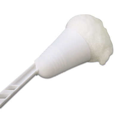 Cone Toilet Bowl Mop, 12" Long, Plastic Handle, White, 50/Carton