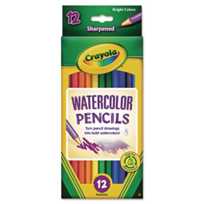 Crayola® Watercolor Pencil Set, 3.3 mm, 2B, Assorted Lead and Barrel Colors, Dozen