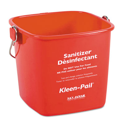 Kleen-Pail, 6qt, Plastic, Red, 12/Carton