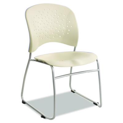 Safco® Reve Guest Chair with Sled Base, 19.75" x 23.5" x 33.5", Latte Seat, Latte Back, Silver Base, 2/Carton