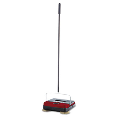 Manual Floor Sweeper, 10" Path, 12w x 8d x 4h, Steel/Plastic, Bl