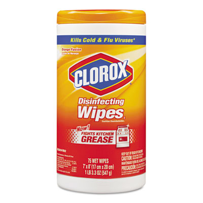 Disinfecting Wet Wipes, Orange Fusion, 7 x 8, 75/Canister, 6 Can