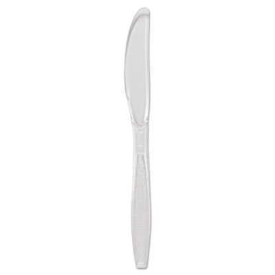 Guildware Heavyweight Plastic Cutlery, Knives, Clear, 1000/Carto