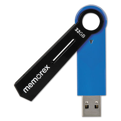 Capless USB 2.0 TravelDrive, 32GB, Blue