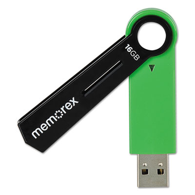 Capless USB 2.0 TravelDrive, 16GB, Green