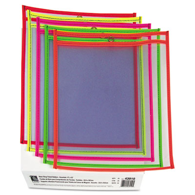 Stitched Shop Ticket Holder, Neon, Assorted 5 Colors, 9 x 12, 25