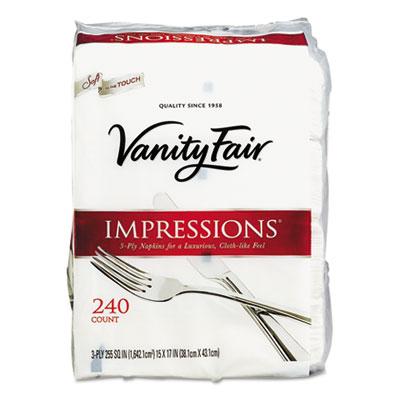 Impressions Dinner Napkins, 3-Ply, 15 x 17, White, 240/Carton