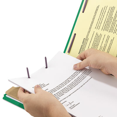 Pressboard Classification Folders, Legal, Four-Section, Green, 10/Box