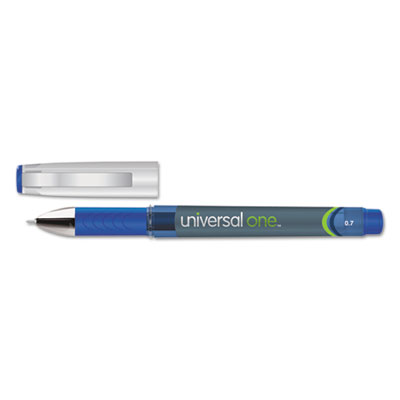 High Capacity Roller Ball Stick Gel Pen, Blue Ink, Medium 0.7mm,