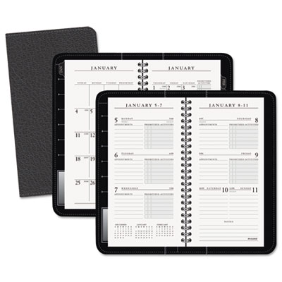 Executive Weekly/Monthly Appointment Book, Black, 3 1/4" x 6 1/4