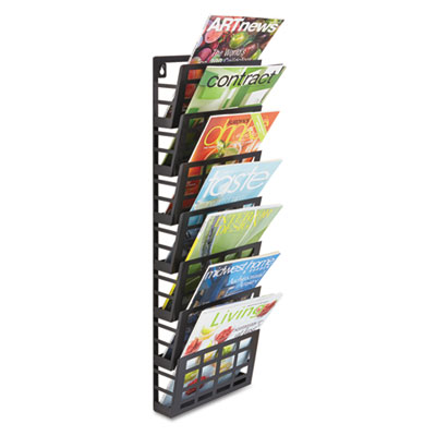 Grid Magazine Rack, Seven Compartments, 9-1/2w x 5-1/2d x 29-1/2