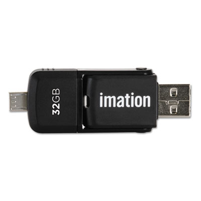2-in-1 Micro USB Flash Drive, 32GB, Black
