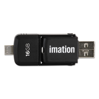 2-in-1 Micro USB Flash Drive, 16GB, Black