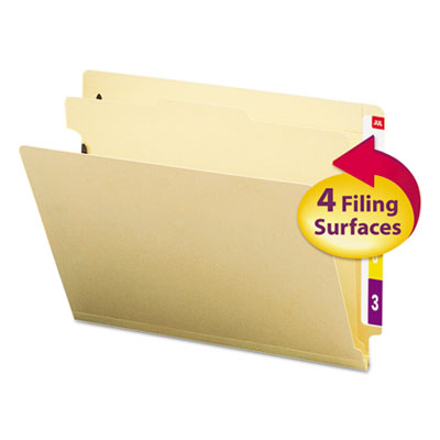 Manila End Tab Classification Folders, Letter, Four-Section, 10/Box