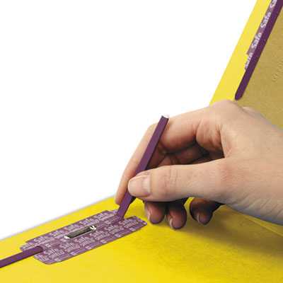 Pressboard End Tab Classification Folders, Letter, Six-Section, Yellow, 10/Box