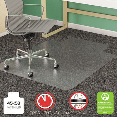 Alera Non-Studded Chair Mat for Hard Floor 36/" x 48/" with Lip Clear MAT3648HFL