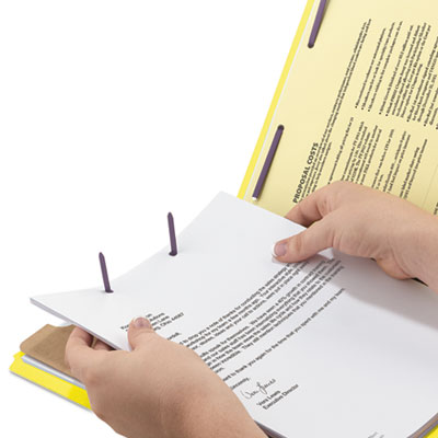 Pressboard Classification Folders, Legal, Four-Section, Yellow, 10/Box