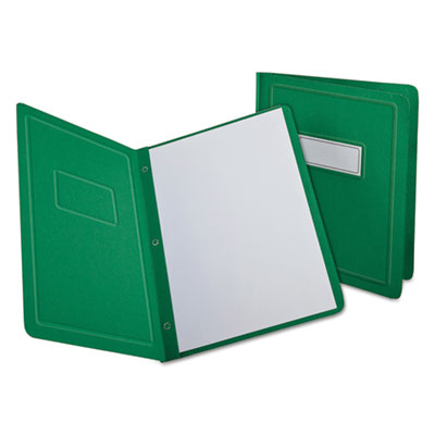 Oxford® Title Panel and Border Front Report Cover, Three-Prong Fastener, 0.5" Capacity, 8.5 x 11, Light Green/Light Green, 25/Box