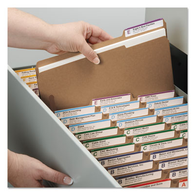 Kraft File Folder with 2 Fasteners Box of 50 Letter Size Brown 1/3 Top Tab Reinforced Top 