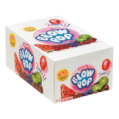 Charms CRM3869 Blow Pops, 0.8 oz, Assorted Fruity Flavors, 100/Box (TOO1034885)