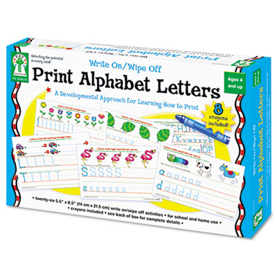 Write-On/Wipe-Off Print Alphabet Letters Activity Set, Ages 4 an