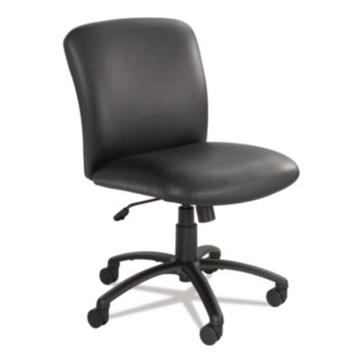 Safco Uber Big/Tall Series Mid Back Chair Vinyl Supports 500lb Black 3491BV