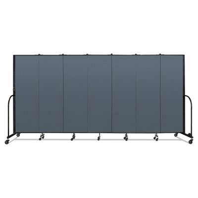 Screenflex® Portable Room Divider, 13 ft 1" x 0.75" x 6 ft, Vinyl/Fiberglass/Steel, Blue