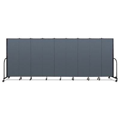 Screenflex® Portable Room Divider, 16 ft 9" x 0.75" x 6 ft, Vinyl/Fiberglass/Steel, Blue