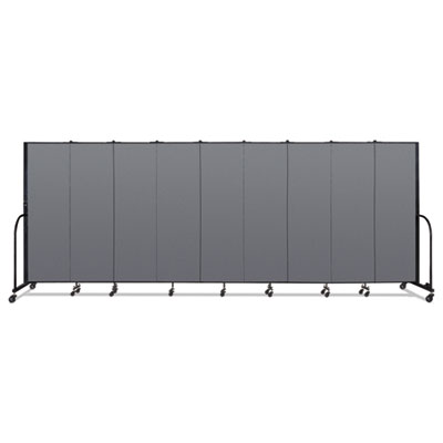 Screenflex® Portable Room Divider, 16 ft 9" x 0.75" x 6 ft, Vinyl/Fiberglass/Steel, Gray