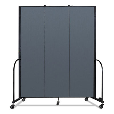 Screenflex® Portable Room Divider, 5 ft 9" x 0.75" x 7 ft 4", Vinyl/Fiberglass/Steel, Blue