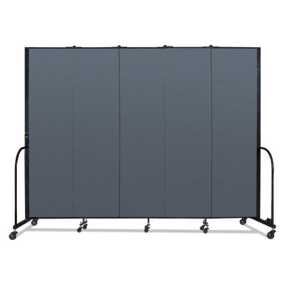 Screenflex® Portable Room Divider, 9 ft 5" x 0.75" x 7 ft 4", Vinyl/Fiberglass/Steel, Blue