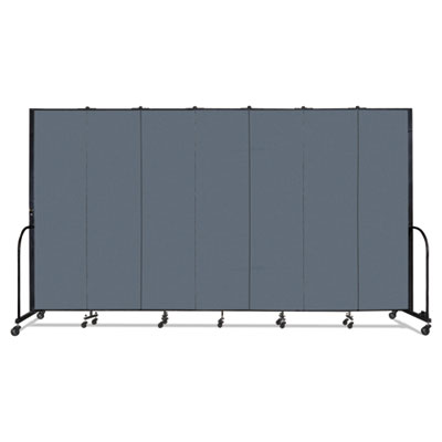 Screenflex® Portable Room Divider, 13 ft 1" x 0.75" x 7 ft 4", Vinyl/Fiberglass/Steel, Blue