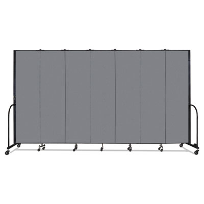 Screenflex® Portable Room Divider, 13 ft 1" x 0.75" x 7 ft 4", Vinyl/Fiberglass/Steel, Gray