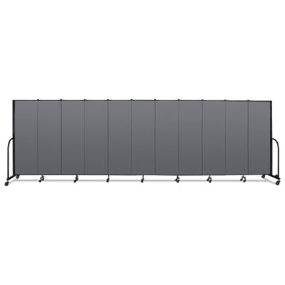 Screenflex® Portable Room Divider, 20 ft 5" x 0.75" x 6 ft, Vinyl/Fiberglass/Steel, Gray