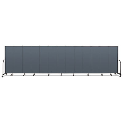 Screenflex® Portable Room Divider, 24 ft 1" x 0.75" x 6 ft, Vinyl/Fiberglass/Steel, Blue